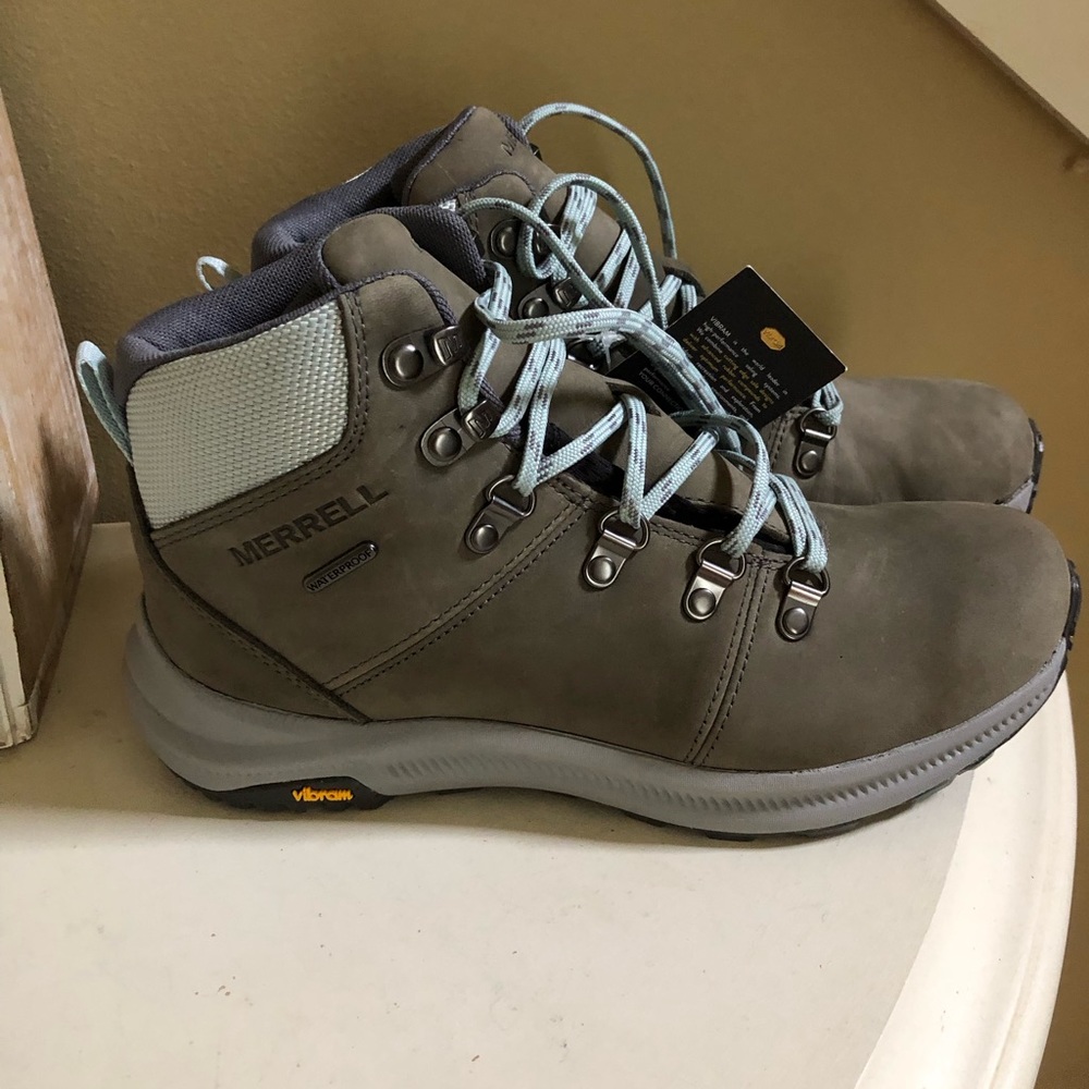 MERRELL Ontario 2 Mid Waterproof Grey Hiking Boots NWT - Picture 2 of 6